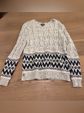 Market & Spruce Cream Open-Knit Pullover